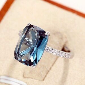 Sterling silver engagement wedding ring